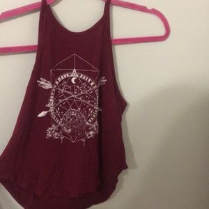 Kendal and Kylie maroon halter top